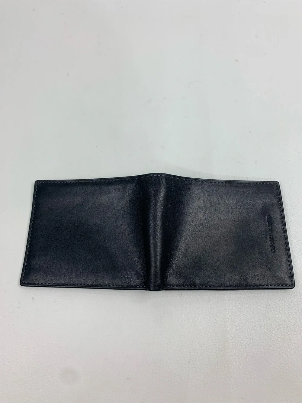 Vera Pelle Italy Black Leather Bi-Fold Men’s Wallet Genuine leather Green lining